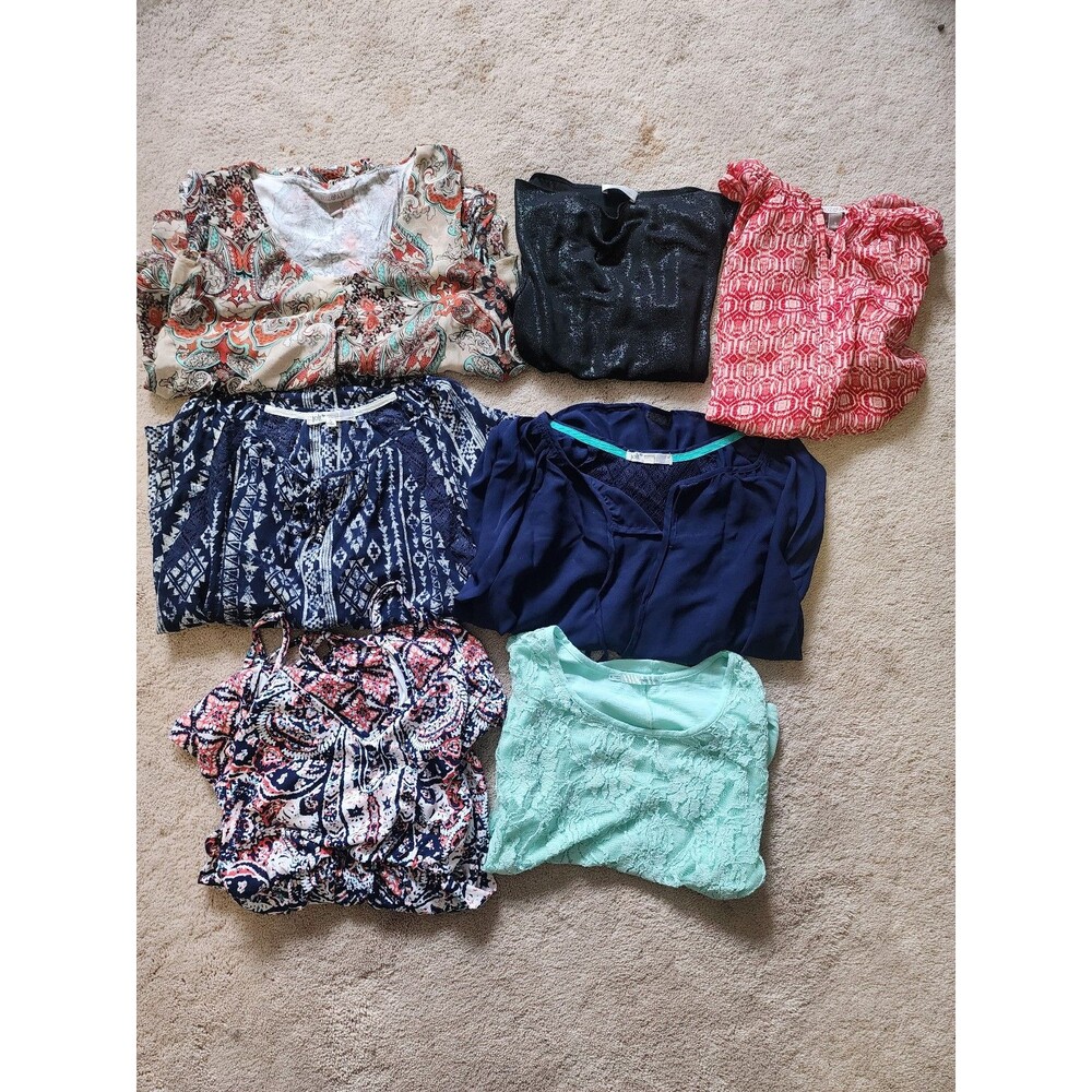 Boho Clothing Lot 7pc Bundle Small Maurices Jolt Roz Ali Lace Peasant Top Dress